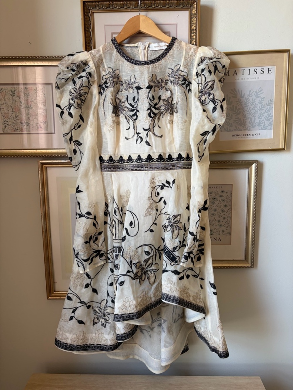 NWT Zimmermann Lyrical Flared-Hem Linen And Silk Mini Dress 10 - Picture 6 of 15